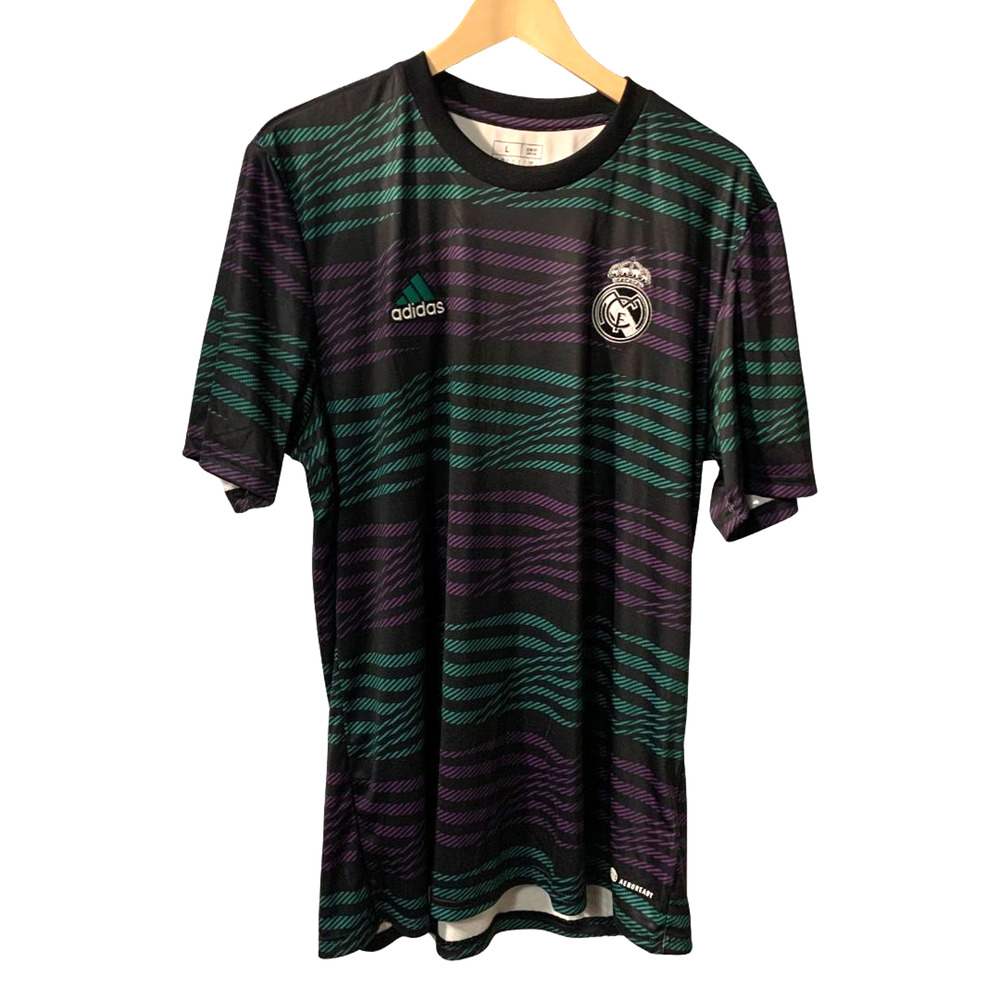 Adidas Real Madrid 2022 2023 Pre-Match Soccer Jersey Men's Size L Green Purple